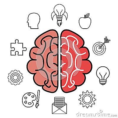 brain storming design Cartoon Illustration