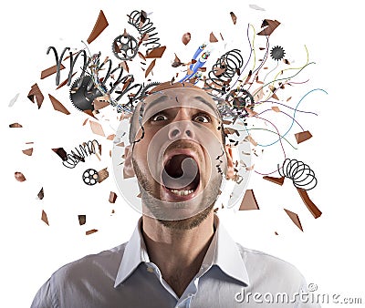 Brain stressed Stock Photo