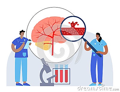 Brain stroke hemorrhagic Vector Illustration