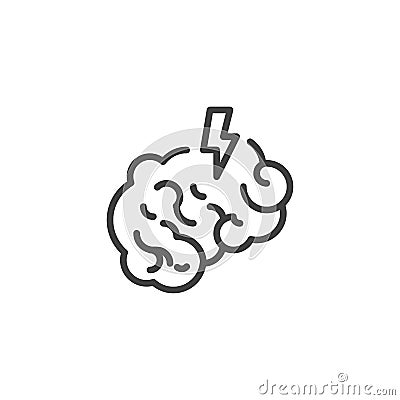 Brain, stroke line icon Vector Illustration