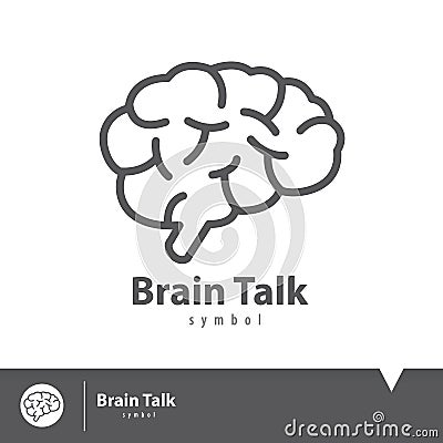 Brain talk icon symbol Vector Illustration