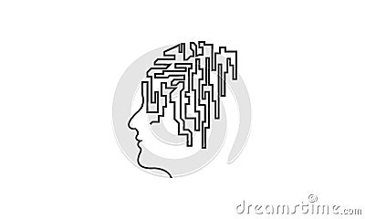 Brain technology logo icon Vector Illustration