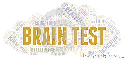 Brain Test word cloud Cartoon Illustration