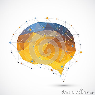 Brain triangle background Vector Illustration
