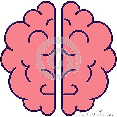 Brain vector, psychology icon, human neuro diagram Vector Illustration