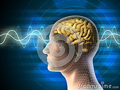 Brain waves Cartoon Illustration