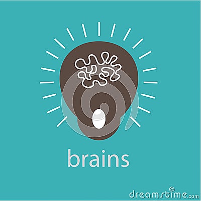 Brains Ideas design illustration graphic on background Cartoon Illustration