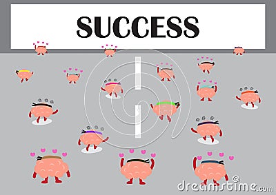 Brains walk to success Vector Illustration