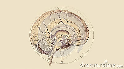 Brainstem on a Neutral Background Stock Photo