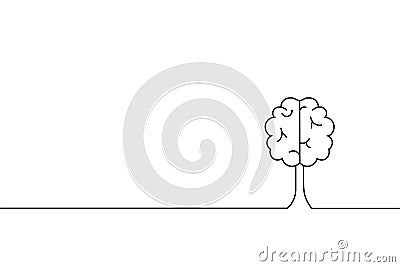 Outline stoke the brain Vector illustration. Cartoon Illustration