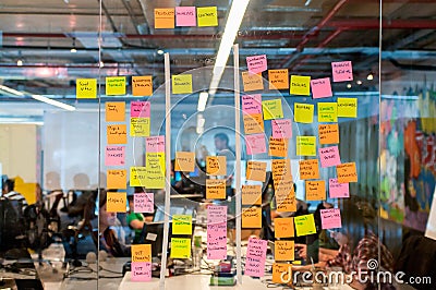 Brainstorm board post it Editorial Stock Photo