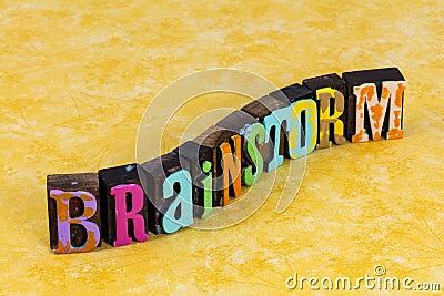 Brainstorm business office creative teamwork meeting team effort discussion planning session Stock Photo
