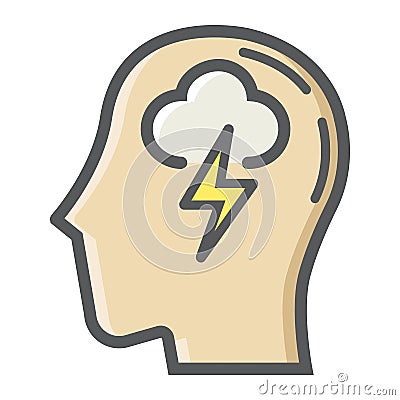 Brainstorm colorful line icon, business and idea Vector Illustration