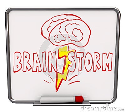 Brainstorm - Dry Erase Board with Red Marker Stock Photo