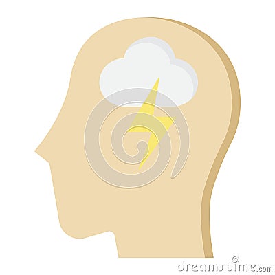Brainstorm flat icon, business and idea Vector Illustration