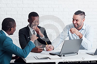 Brainstorm for getting new ideas. Business office. Stock Photo