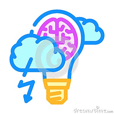 brainstorm light bulb color icon vector illustration Vector Illustration