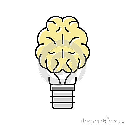 brainstorm light bulb color icon vector illustration Vector Illustration