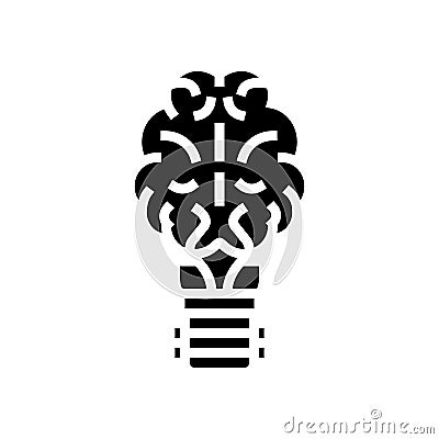 brainstorm light bulb glyph icon vector illustration Vector Illustration