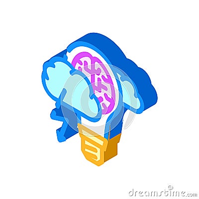 brainstorm light bulb isometric icon vector illustration Vector Illustration