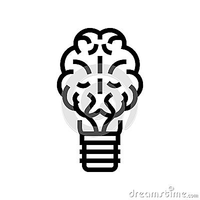 brainstorm light bulb line icon vector illustration Vector Illustration