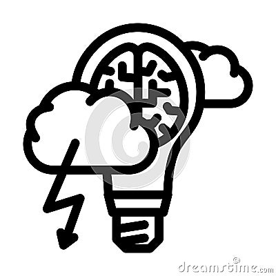 brainstorm light bulb line icon vector illustration Vector Illustration