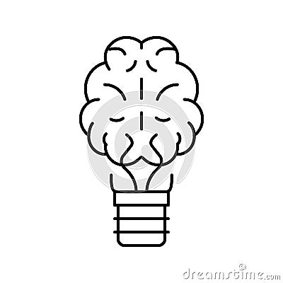 brainstorm light bulb line icon vector illustration Vector Illustration