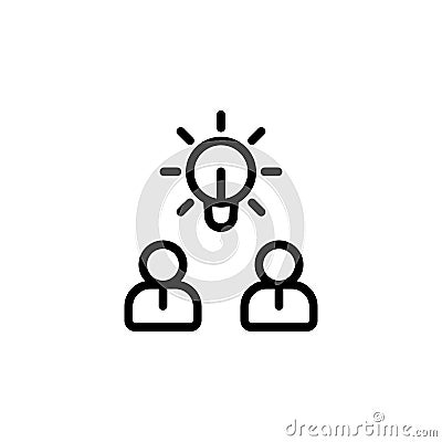 brainstorm, light, workers icon. Simple thin line, outline vector of Project Management icons for UI and UX, website or mobile Stock Photo