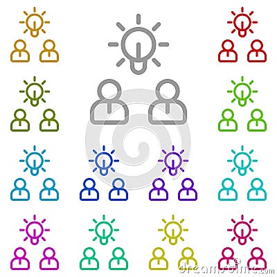 Brainstorm, light, workers multi color icon. Simple thin line, outline vector of project management icons for ui and ux, website Stock Photo