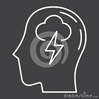 Brainstorm line icon, business and idea Vector Illustration