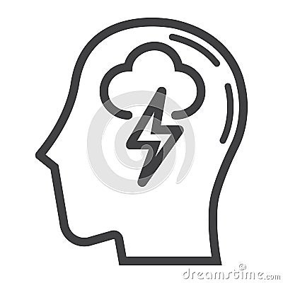 Brainstorm line icon, business and idea Vector Illustration