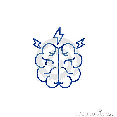 Brainstorm line icon concept. Brainstorm flat vector symbol, sign, outline illustration. Vector Illustration