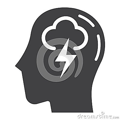 Brainstorm solid icon, business and idea Vector Illustration