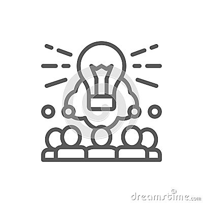 Brainstorm, teamleader, idea line icon. Vector Illustration