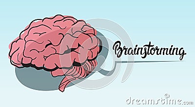 Brainstorming Briefing Idea Creative Concept Doodle Sketch Hand Draw Background Vector Illustration