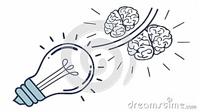Brainstorming ideas Lightbulb with brain hemispheres, dual thinking process, and collaboration. Vector Design, Generative AI Vector Illustration
