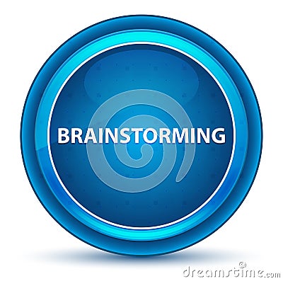 Brainstorming Eyeball Blue Round Button Stock Photo