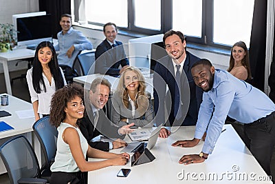 Brainstorming Process, Business Team Discussing Project During Meeting In Modern Office, Teamwork Concept, Group Of Stock Photo