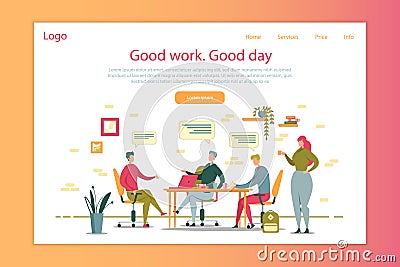 Brainstorming, Students Team Generating Ideas. Vector Illustration