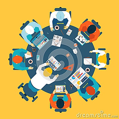 Brainstorming and teamwork concept Vector Illustration