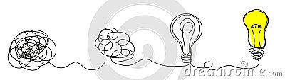 Brainstorming vector concept. Process of solving, unleashing. Idea text in sketch style. Vector Illustration