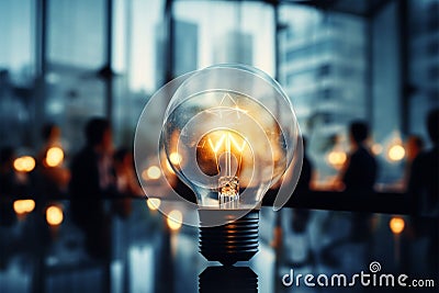 Brainy bokeh background sets the stage for creative lightbulb inspiration Stock Photo