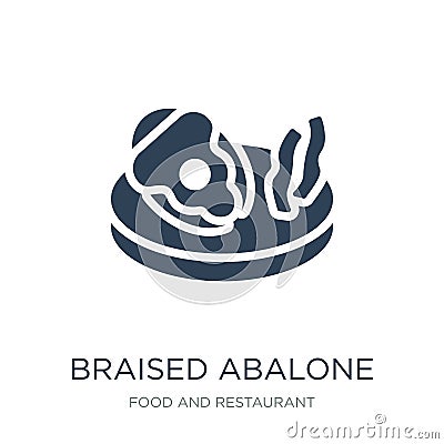 braised abalone icon in trendy design style. braised abalone icon isolated on white background. braised abalone vector icon simple Vector Illustration