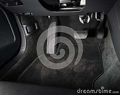Brake and accelerator pedal Stock Photo