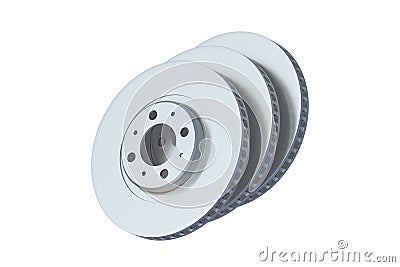 Brake discs isolated on white background Stock Photo