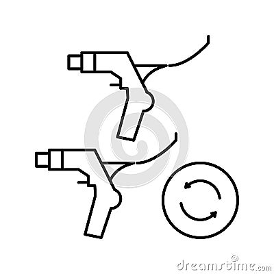 brake levers replacement line icon vector illustration Vector Illustration