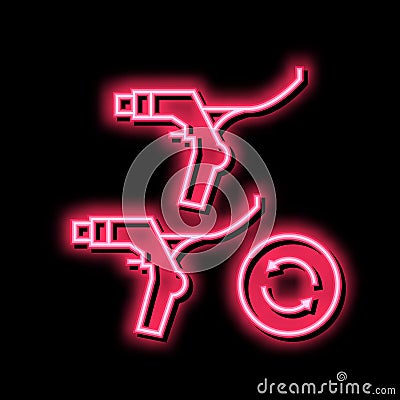 brake levers replacement neon glow icon illustration Vector Illustration