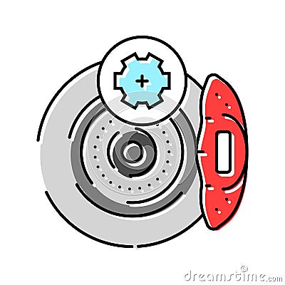 brake pad replacement car mechanic color icon illustration Cartoon Illustration