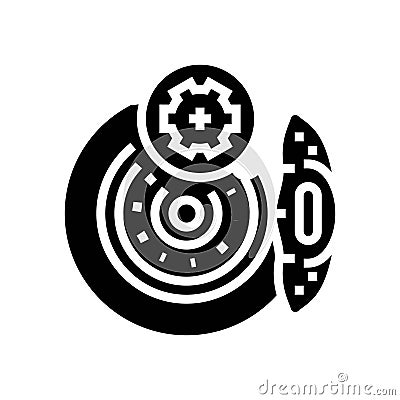 brake pad replacement car mechanic glyph icon vector illustration Vector Illustration