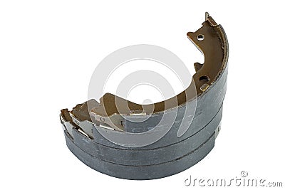 Brake shoes for drum brakes, car spare parts. Stock Photo